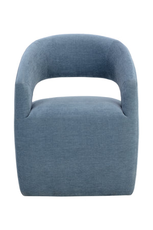 Modern European furniture - Blue Wheeled Dining Armchair - www.oroa.com