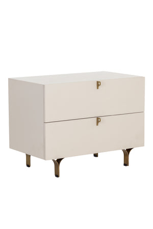 Modern European furniture - Cream Wood 2-Drawer Nightstand - www.oroa.com