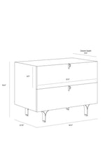 Modern European furniture - Cream Wood 2-Drawer Nightstand - www.oroa.com