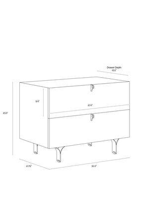 Modern European furniture - Cream Wood 2-Drawer Nightstand - www.oroa.com