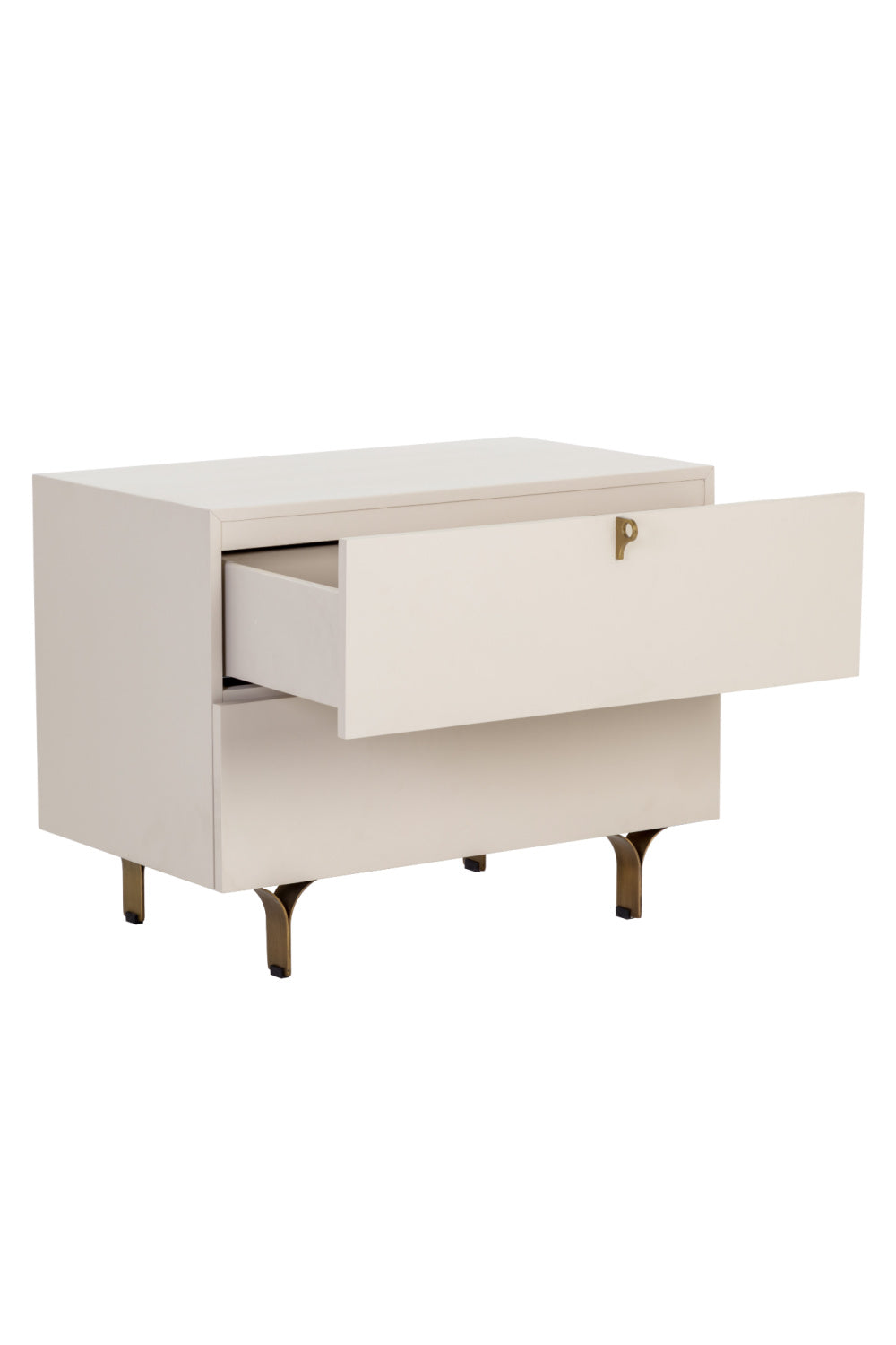 Modern European furniture - Cream Wood 2-Drawer Nightstand - www.oroa.com