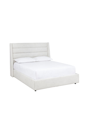 White Vertical-Tufted Queen Bed | Splendido Emmit | Oroa.com