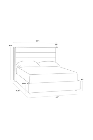 White Vertical-Tufted Queen Bed | Splendido Emmit | Oroa.com