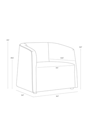 Modern European furniture - Curved Back Lounge Chair - www.oroa.com