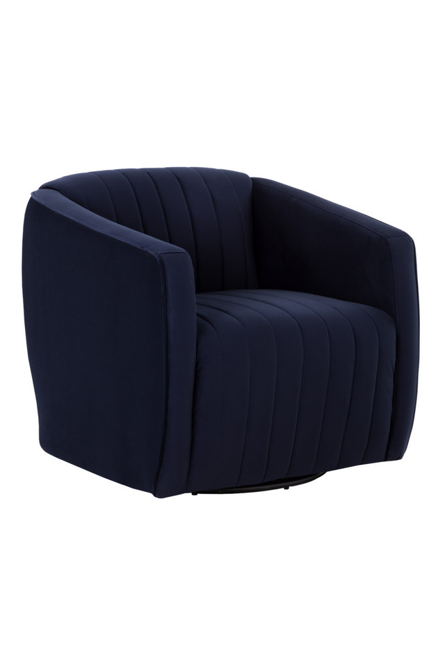Modern European furniture - Channel Tufted Swivel Lounge Chair - www.oroa.com