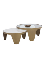 Modern European furniture - Gold Framed Nesting Coffee Tables (2) - www.oroa.com