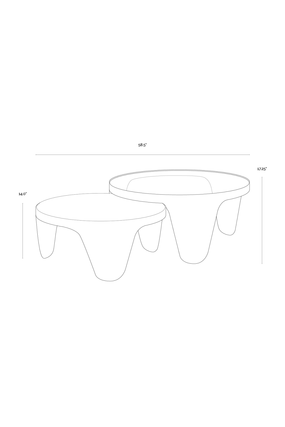 Gold Framed Nesting Coffee Tables (2) | Splendido Mysaria | Oroa.com