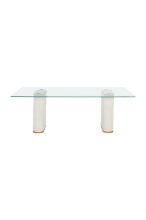 Clear Glass Indoor/Outdoor Dining Table by Splendido Aemond