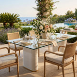 Clear Glass Indoor/Outdoor Dining Table | Splendido Aemond