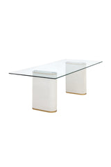 Modern European furniture - Clear Glass Indoor/Outdoor Dining Table - www.oroa.com