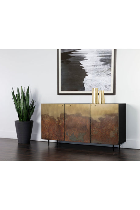 Modern European furniture - Ombre Antique Brass 3-Door Sideboard - www.oroa.com