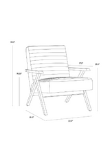 Modern European furniture - Brown Leather Channeled Lounge Chair - www.oroa.com