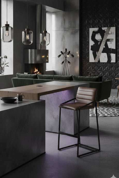 Horizontal Channel-Tufted Bar Stools (2) | Splendido Webber | Oroa.com