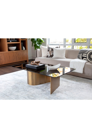 Gold S-Shaped Base Coffee Table | Splendido Whisper | Oroa.com