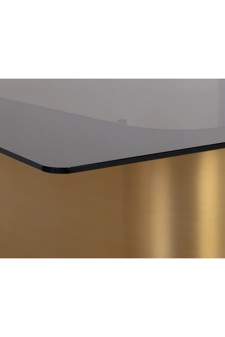 Modern European furniture - Gold S-Shaped Base Coffee Table - www.oroa.com