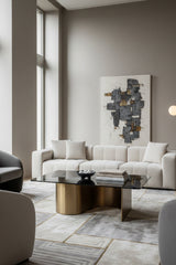 Modern European furniture - Gold S-Shaped Base Coffee Table - www.oroa.com