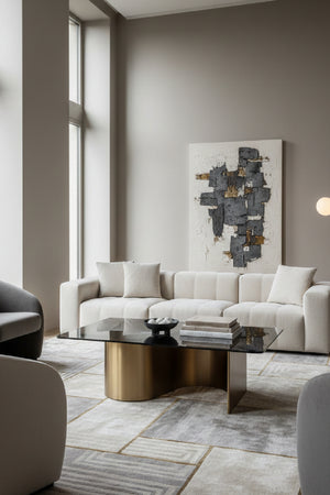 Gold S-Shaped Base Coffee Table | Splendido Whisper | Oroa.com