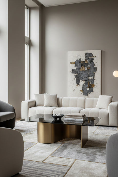 Gold S-Shaped Base Coffee Table | Splendido Whisper | Oroa.com