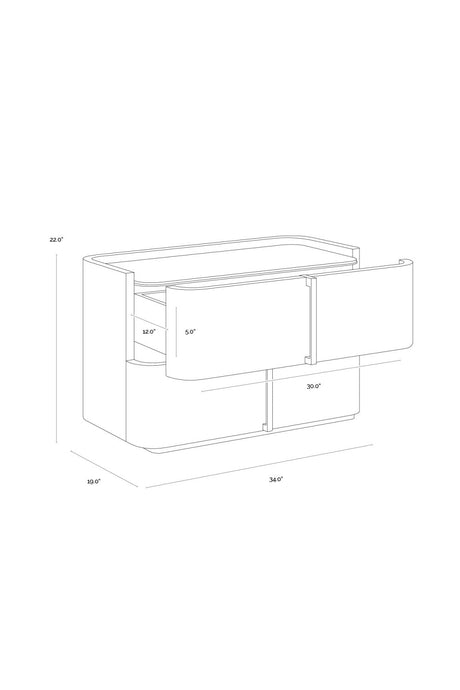 Modern European furniture - Leather-Look 2-Drawer Nightstand - www.oroa.com
