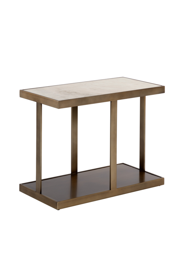 Gold Framed Marble Side Table | Splendido Kamali | Oroa.com