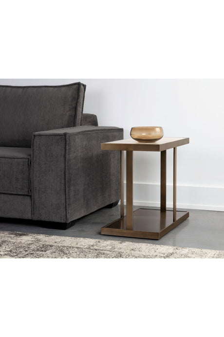 Modern European furniture - Gold Framed Marble Side Table - www.oroa.com