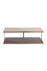 Modern European furniture - Beige Marble Rectangular Coffee Table - www.oroa.com
