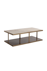 Modern European furniture - Beige Marble Rectangular Coffee Table - www.oroa.com