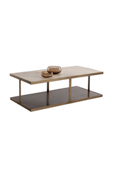Modern European furniture - Beige Marble Rectangular Coffee Table - www.oroa.com