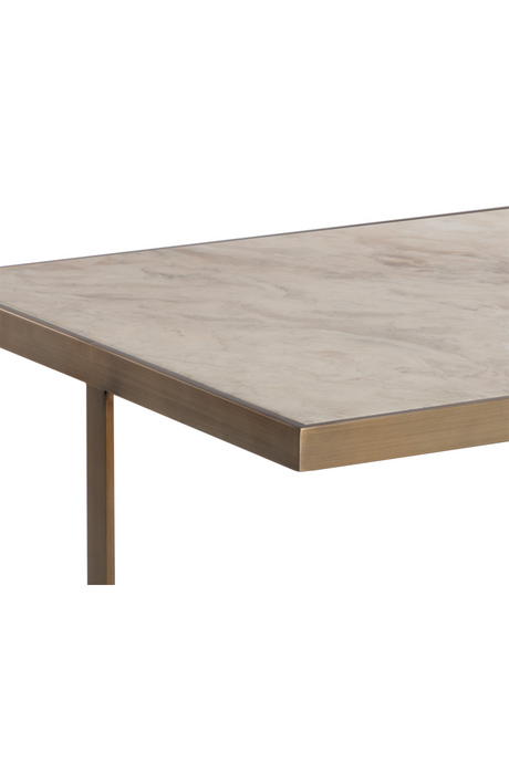 Modern European furniture - Beige Marble Rectangular Coffee Table - www.oroa.com