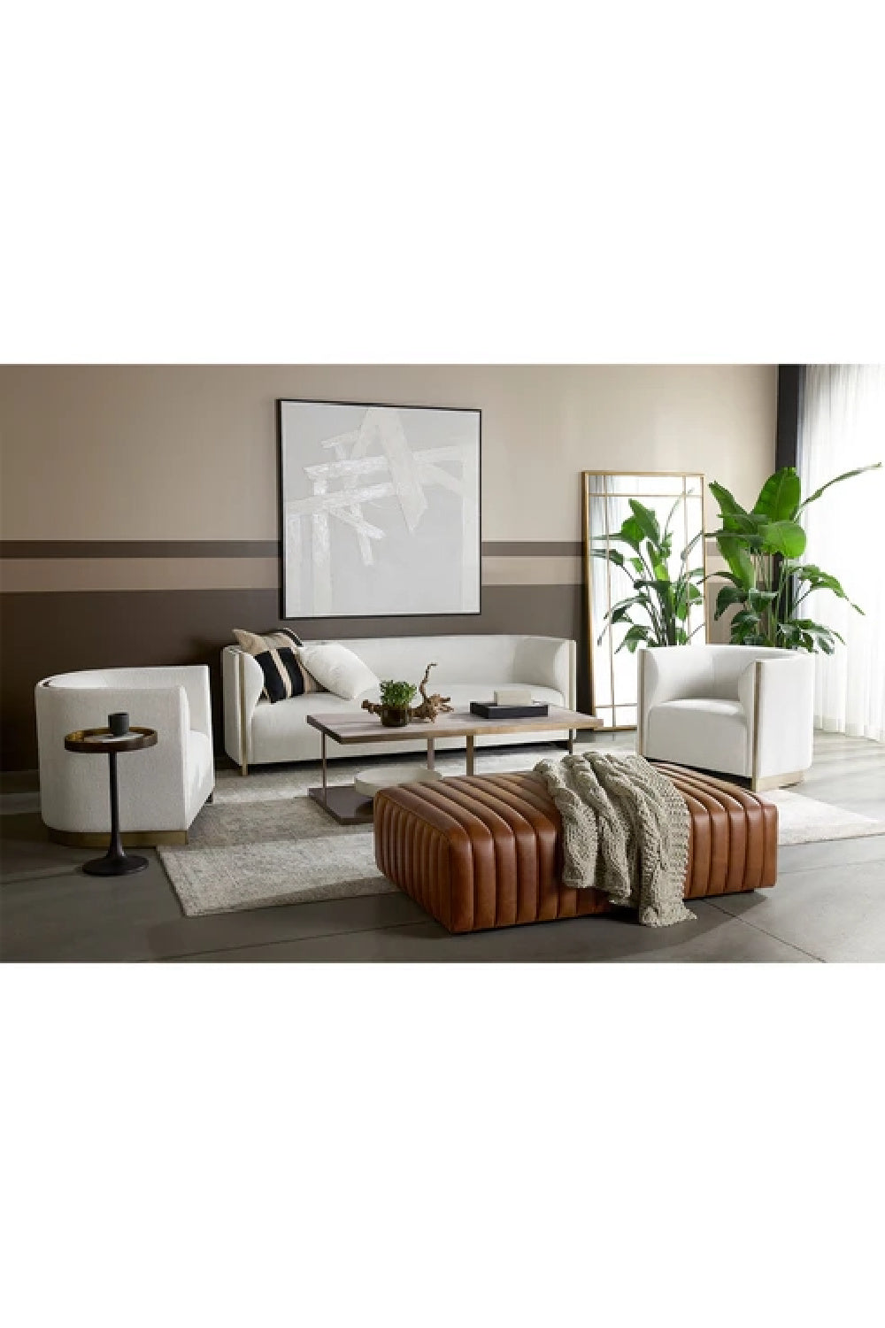 Beige Marble Rectangular Coffee Table | Splendido Kamali | Oroa.com
