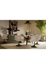 Modern European furniture - White Marble Round Dining Table  - www.oroa.com