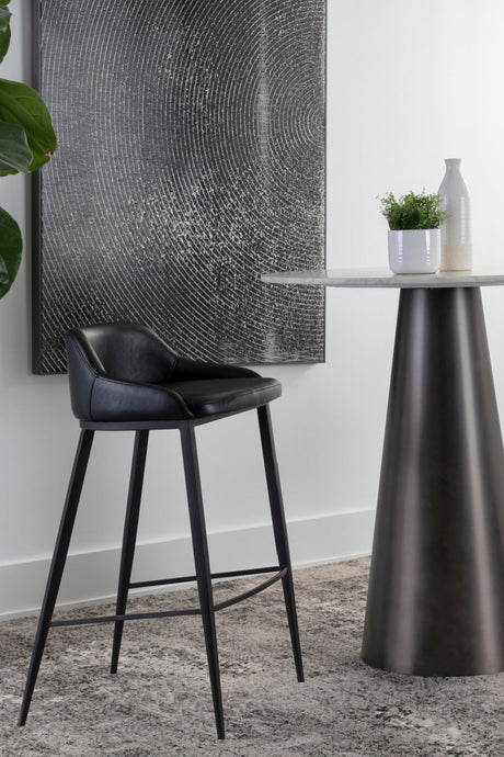 Modern European furniture - Low-Back Leather Look Bar Stool - www.oroa.com