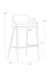 Modern European furniture - Low-Back Leather Look Bar Stool - www.oroa.com
