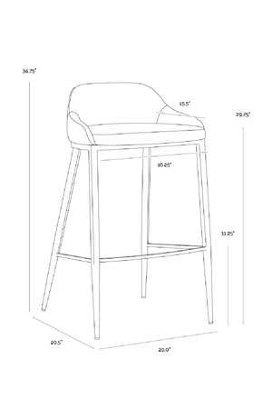 Low-Back Leather Look Bar Stool | Splendido Astra | Oroa.com
