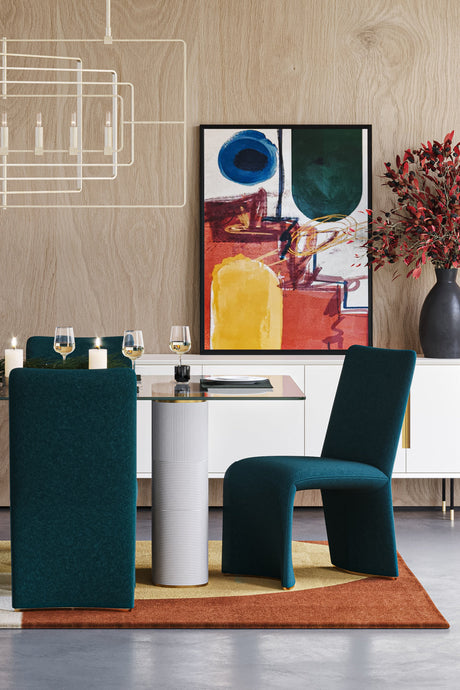 Modern European furniture - Fabric Upholstered Modern Dining Chairs (2) - www.oroa.com
