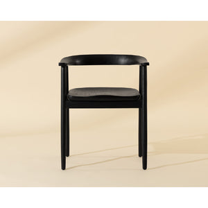 Modern European furniture - Black Acacia Wood Dining Armchair - www.oroa.com
