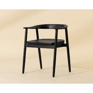 Modern European furniture - Black Acacia Wood Dining Armchair - www.oroa.com