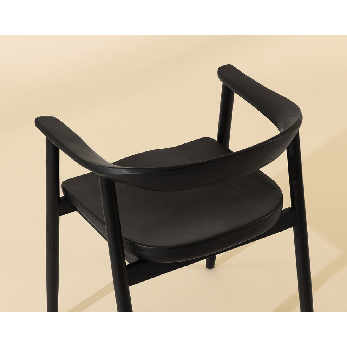 Modern European furniture - Black Acacia Wood Dining Armchair - www.oroa.com