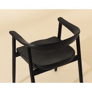 Modern European furniture - Black Acacia Wood Dining Armchair - www.oroa.com