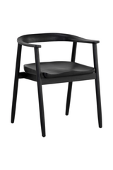 Modern European furniture - Black Acacia Wood Dining Armchair - www.oroa.com