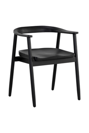 Black Acacia Wood Dining Armchair by Splendido Jeremy Dining Chair