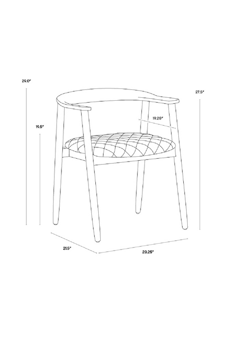 Modern European furniture - Black Acacia Wood Dining Armchair - www.oroa.com