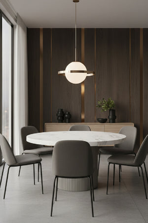 Round Marble-Look Indoor/Outdoor Dining Table | Splendido Nicolette | Oroa.com