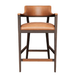 Modern European furniture - Oak Wood Frame Leather Barstool - www.oroa.com