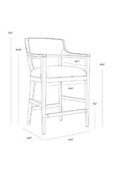 Modern European furniture - Brown Leather Counter Stool - www.oroa.com