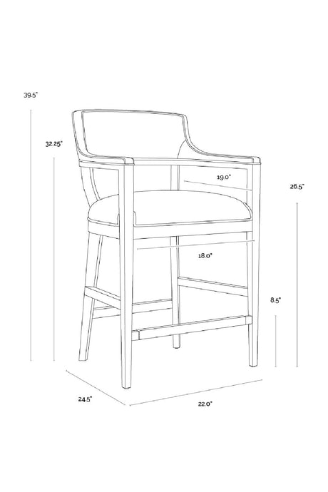 Modern European furniture - Brown Leather Counter Stool - www.oroa.com
