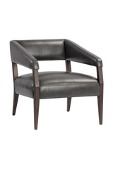 Modern European furniture - Brown Oak Leather Lounge Chair - www.oroa.com