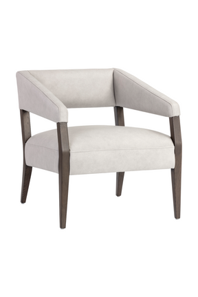 Brown Oak Leather Lounge Chair by Splendido Carlyle Accent Chair