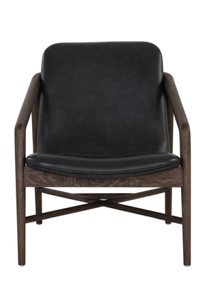 Modern European furniture - Black Leather Oak Lounge Chair - www.oroa.com