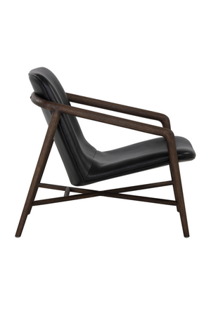 Modern European furniture - Black Leather Oak Lounge Chair - www.oroa.com